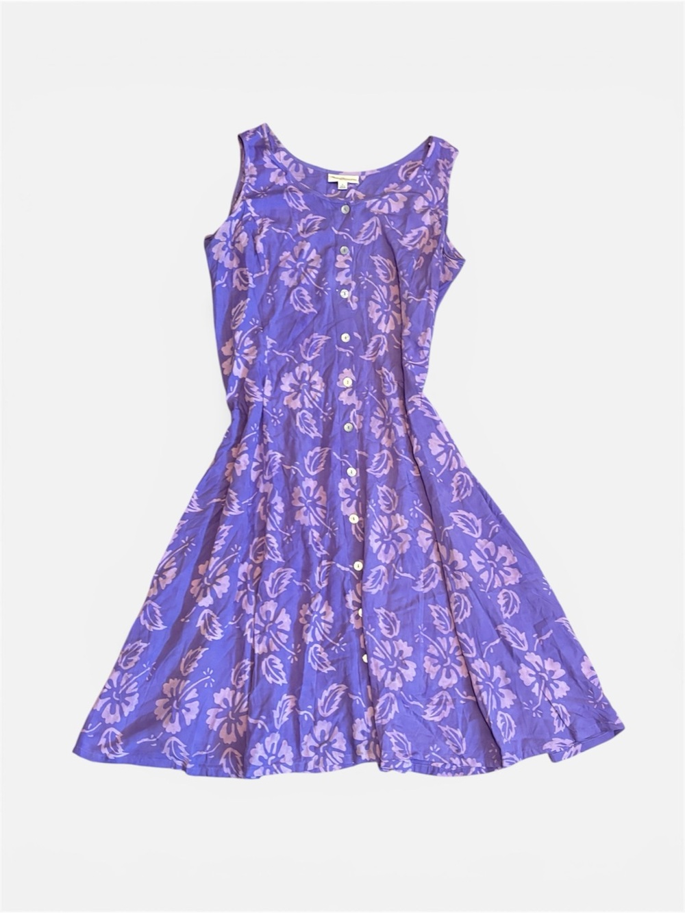 Norm Thompson Lavender Floral Cottagecore Vintage Sleeveless Dress